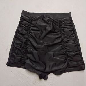 Black Ruched Mini Skirt